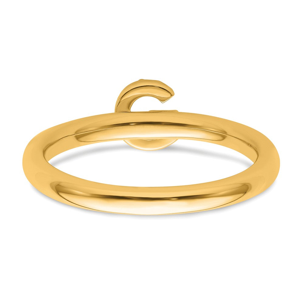 14K Gelbgold Stapelbar Diamant Initiale G Größe 7 Ring
