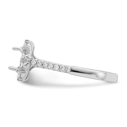 14K Weißgold Heiligenschein (holds 1.5 Karat (6.25mm) Asscher-cut Mittig) 3/4 Karat Diamant Halbfassung Verlobungsring
