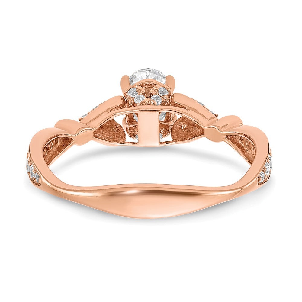 Verlobungsring aus 14K Roségold mit Diamanten, Semi-Mount-Fassung