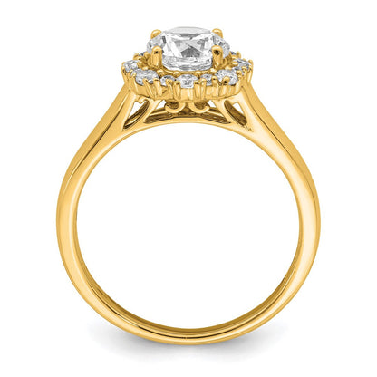 True Origin 14K Gelbgold 0,25K Labor Gezüchteter Diamant VS+ F+ Semi-Mount Rund Halo Verlobungsring
