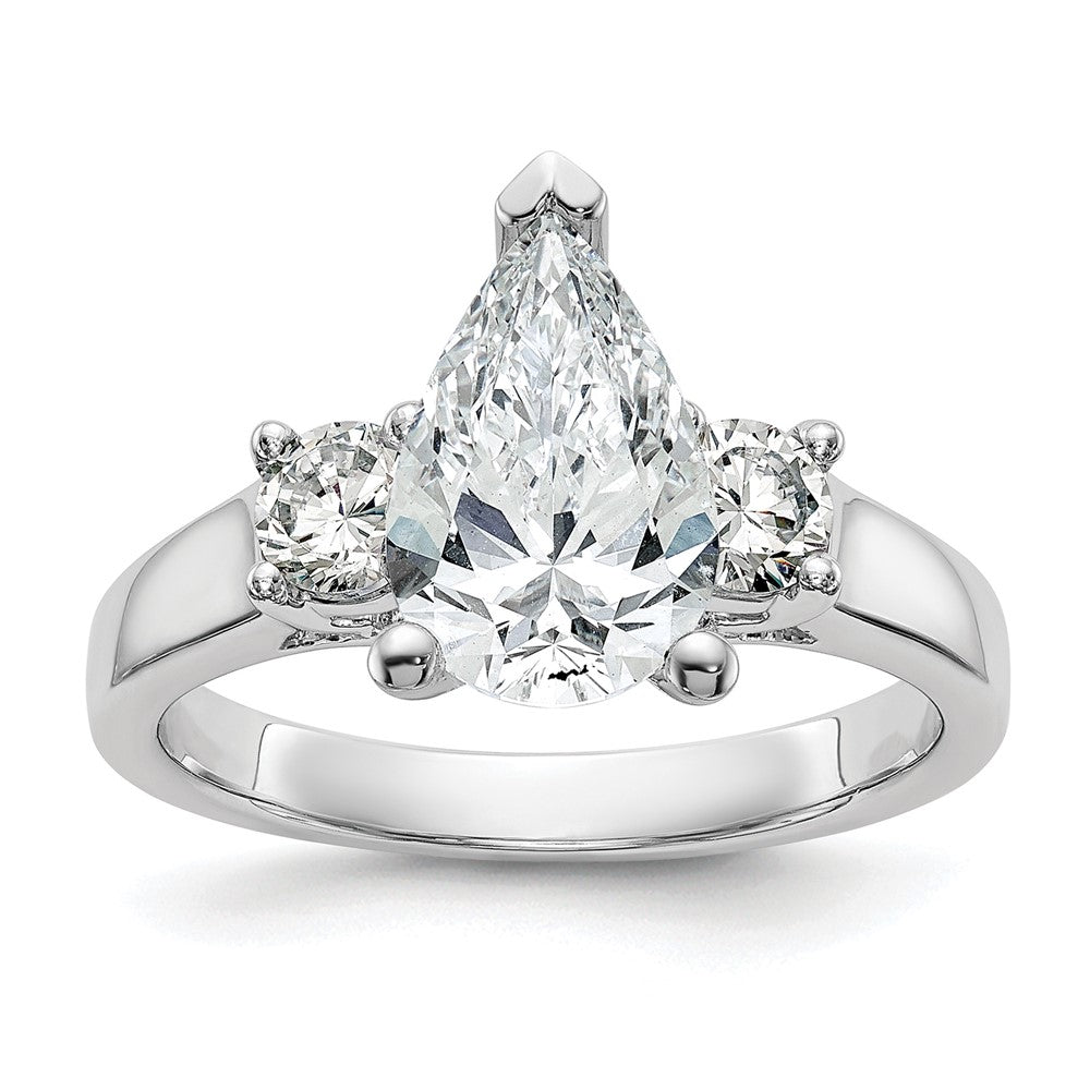 14K Weißgold Verlobungsring mit Halo und rundem simuliertem Diamanten