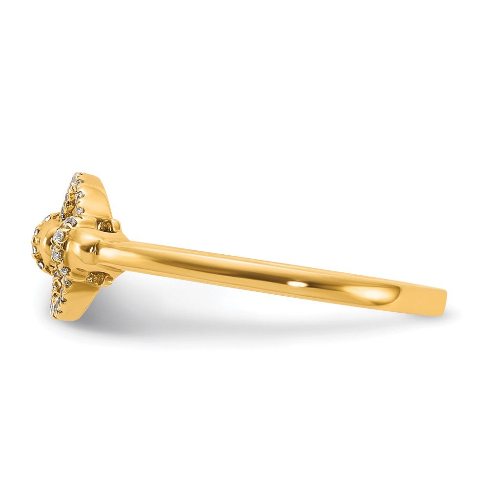 14K Gelbgold Diamant-Modering mit offenem Kreis, poliert