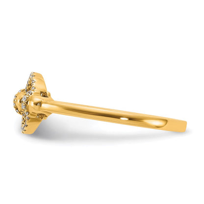 14K Gelbgold Diamant-Modering mit offenem Kreis, poliert