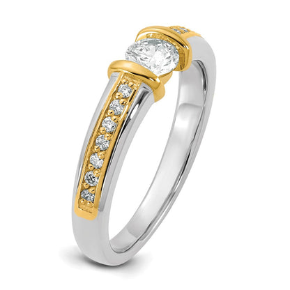 14K Bicolor Gold.5ct Damen Diamant Ehering Ring
