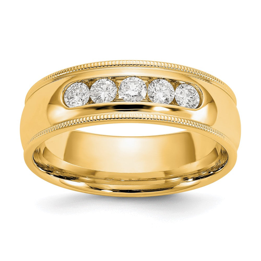 True Origin 14K Gelbgold Herren 1/2 Karat Im Labor Gezüchtet Diamant Vs+ F+ Größe 10 Komplett Miligrain Ehering Ring