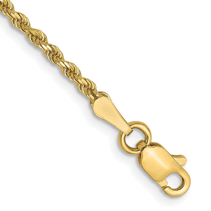 14K Gelbgold 1.75mm Diamantiert Kordel Gliederarmband
