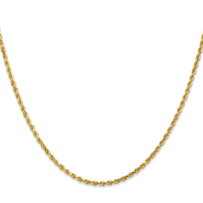 14K 2mm Diamantiert Kordel Halskette