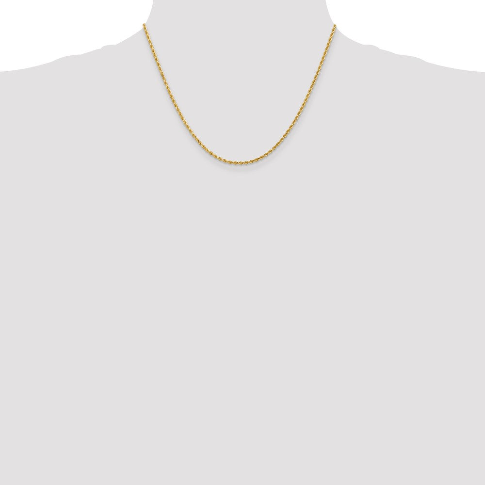 14K 2mm Diamantiert Kordel Halskette