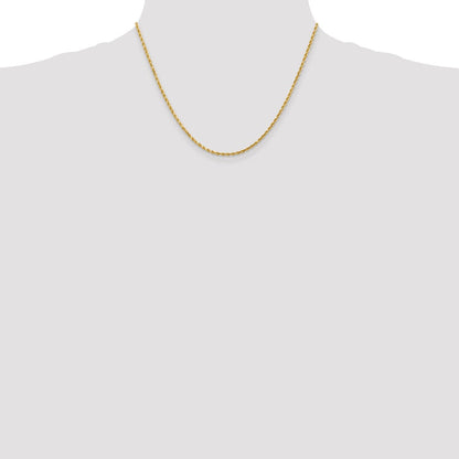 14K 2mm Diamantiert Kordel Halskette