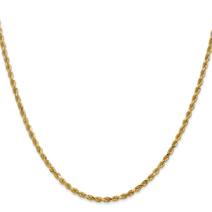 14K 2.5mm Diamantiert Kordel Halskette