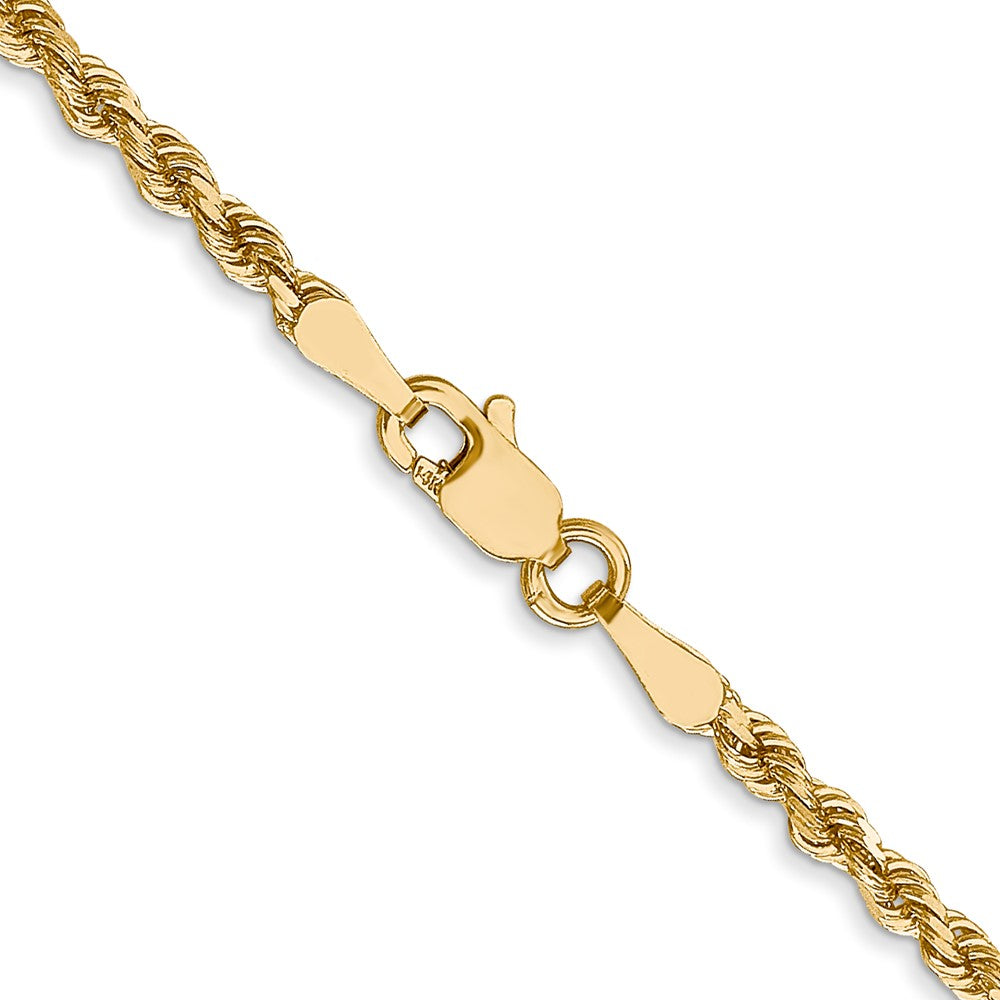 14K 2.5mm Diamantiert Kordel Halskette