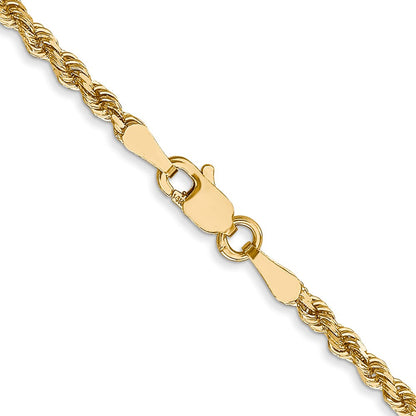 14K 2.5mm Diamantiert Kordel Halskette