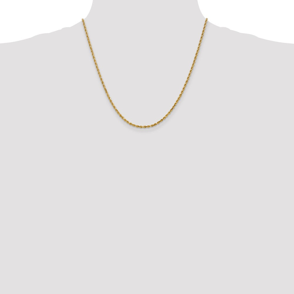 14K 2.5mm Diamantiert Kordel Halskette