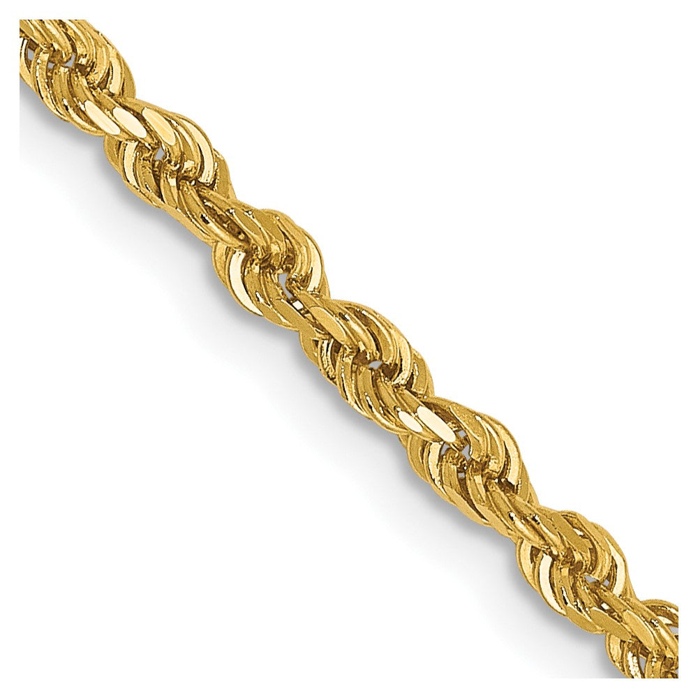 14K 2.5mm Diamantiert Kordel Halskette