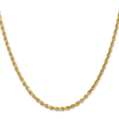 14K 3mm Diamantiert Kordel Halskette