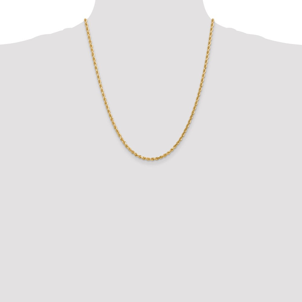 14K 3mm Diamantiert Kordel Halskette