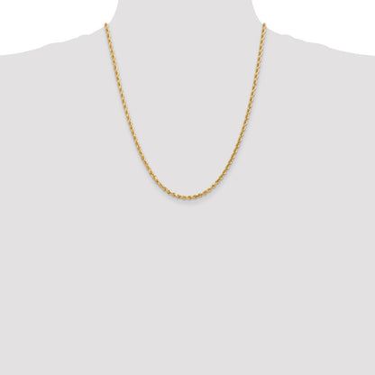 14K 3mm Diamantiert Kordel Halskette