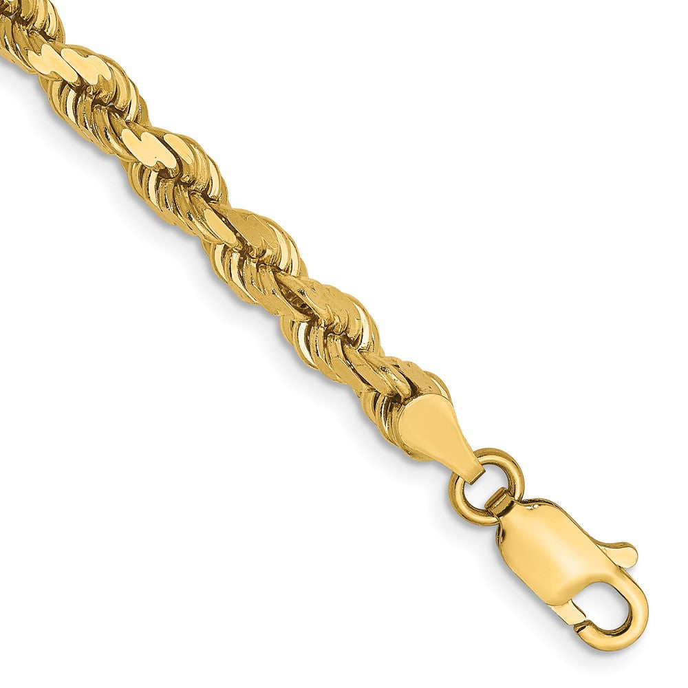 14K Gelbgold 4mm Diamantiert Kordel Gliederarmband