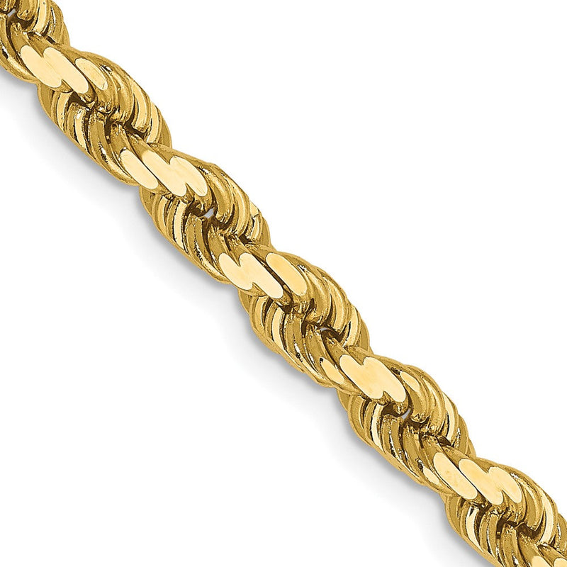 14K 4mm Diamantiert Kordel Halskette