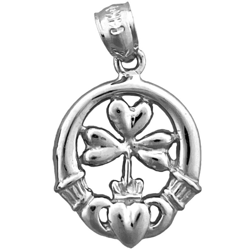 585 Gold Claddagh-Kleeblatt-Charm