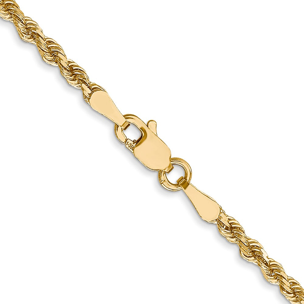 14K 2.5mm Diamantiert Leicht Kordel Halskette