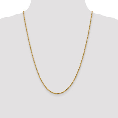 14K 2.5mm Diamantiert Leicht Kordel Halskette