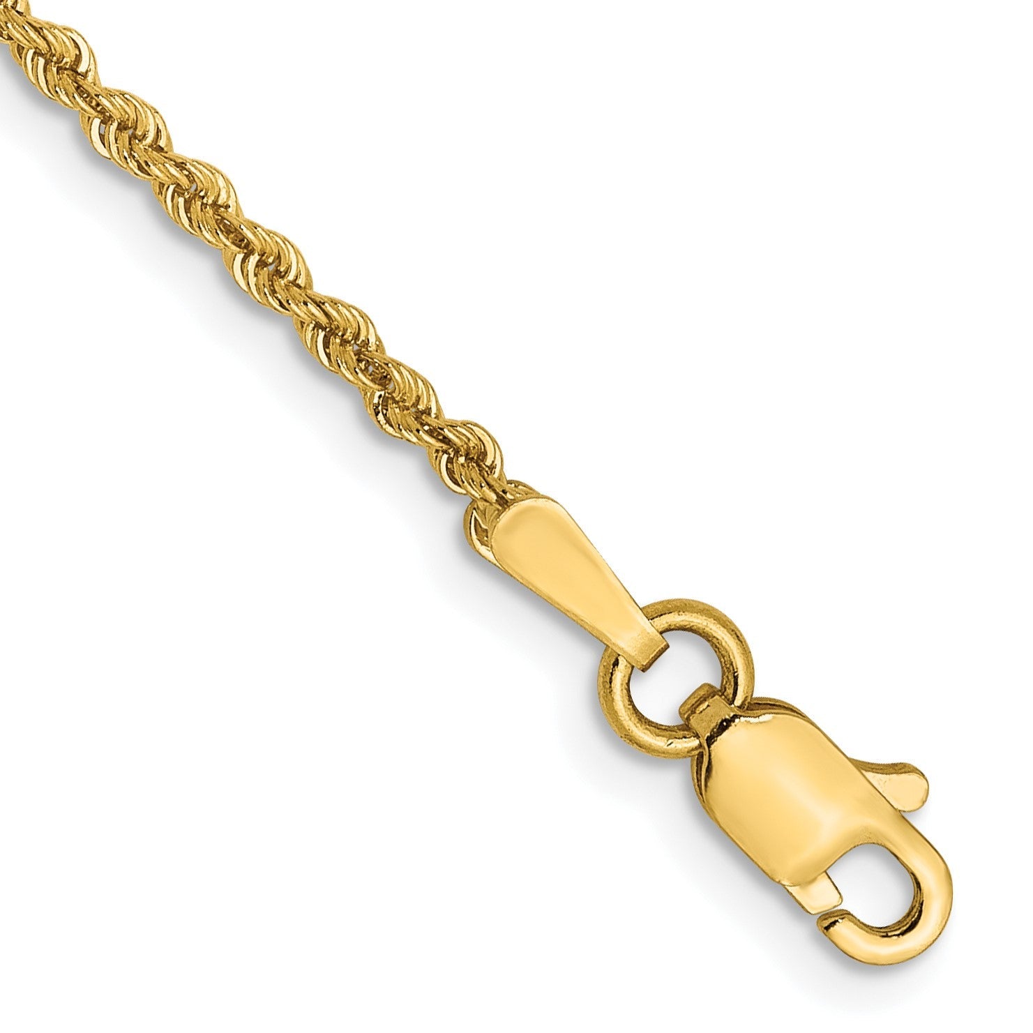 14K Gelbgold 1.6mm Massiv Normal Kordel Gliederarmband