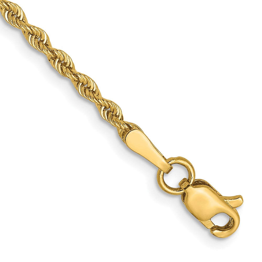 14K Gelbgold 2mm Massiv Normal Kordel Halskette