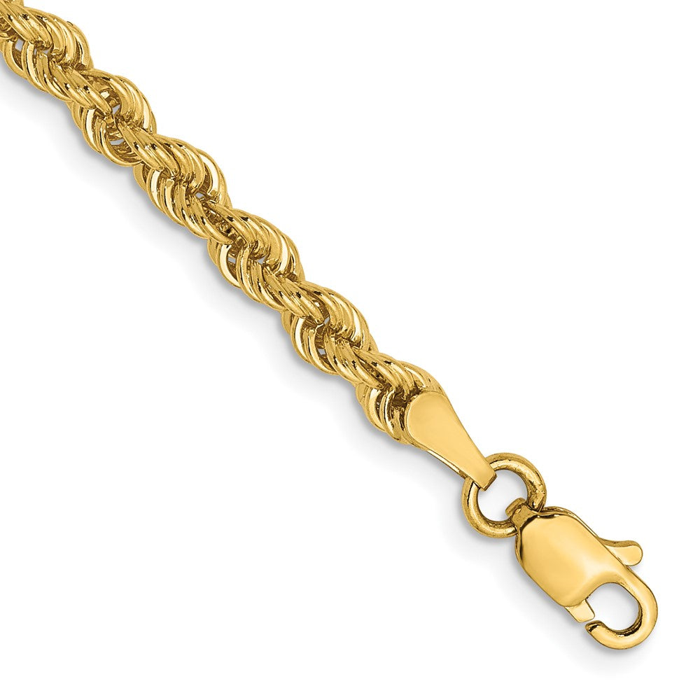 14K Gelbgold 3mm Massiv Normal Kordel Gliederarmband
