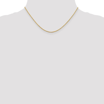 14K 1.3mm Diamantiert Kordel Halskette