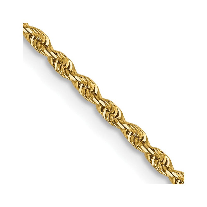 14K 1.3mm Diamantiert Kordel Halskette