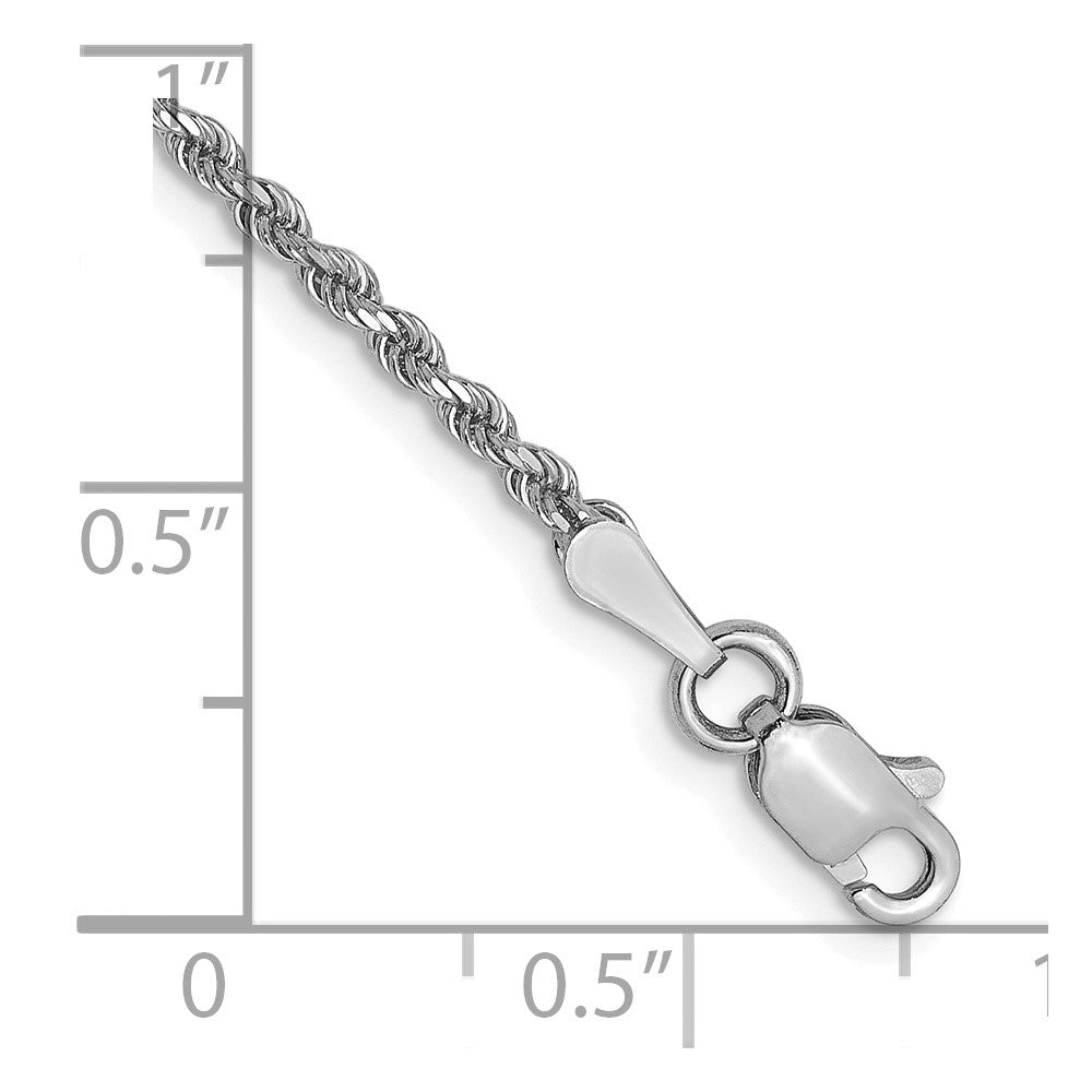 14K Weißgold 1.75mm Diamantiert Kordel Halskette