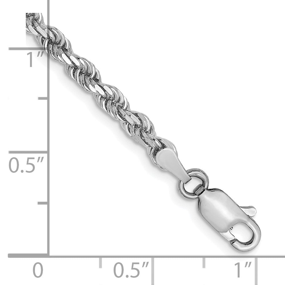14K Weißgold 3mm Diamantiert Kordel Halskette