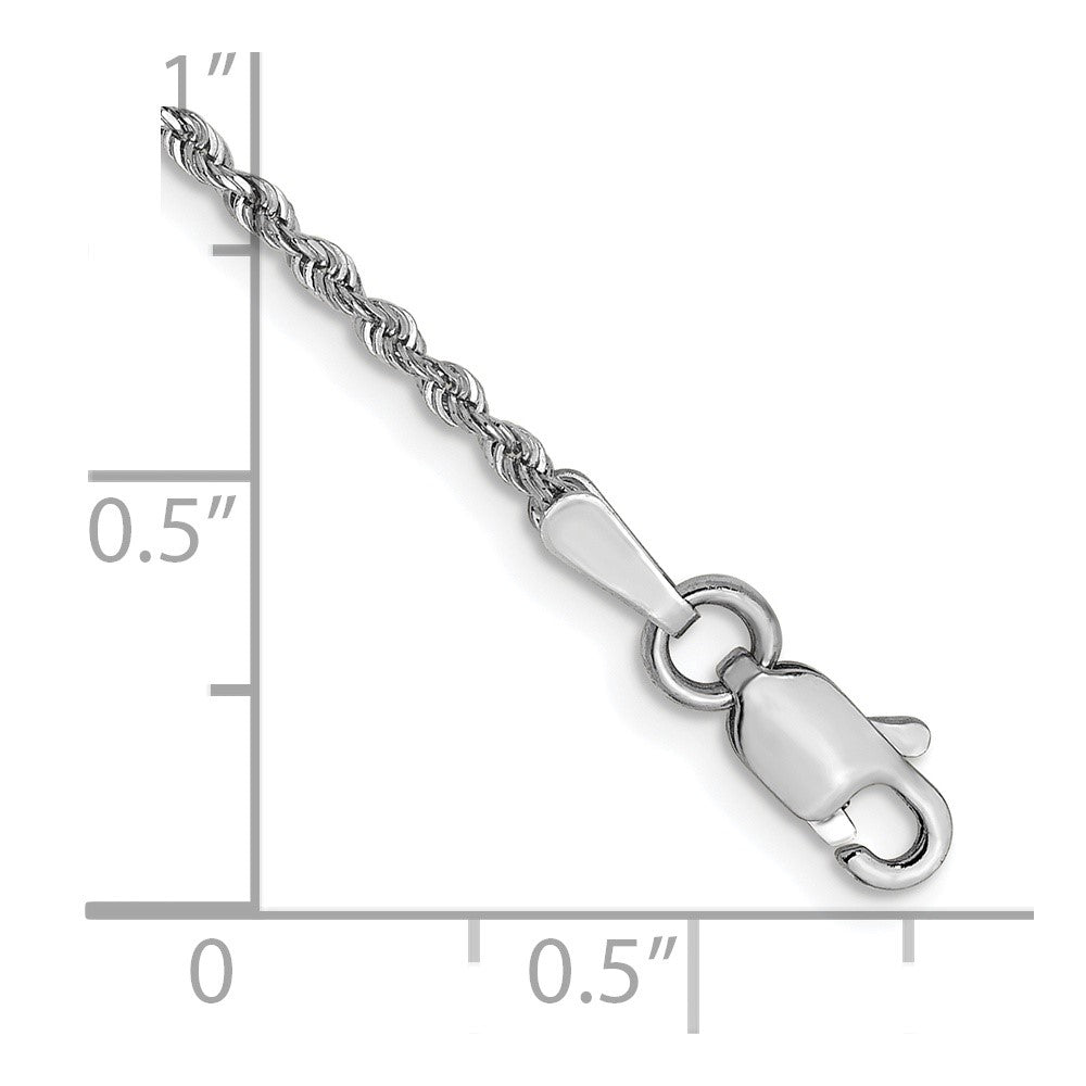 14K Weißgold 1.3mm Diamantiert Kordel Halskette