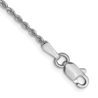14K Weißgold 1.3mm Diamantiert Kordel Halskette