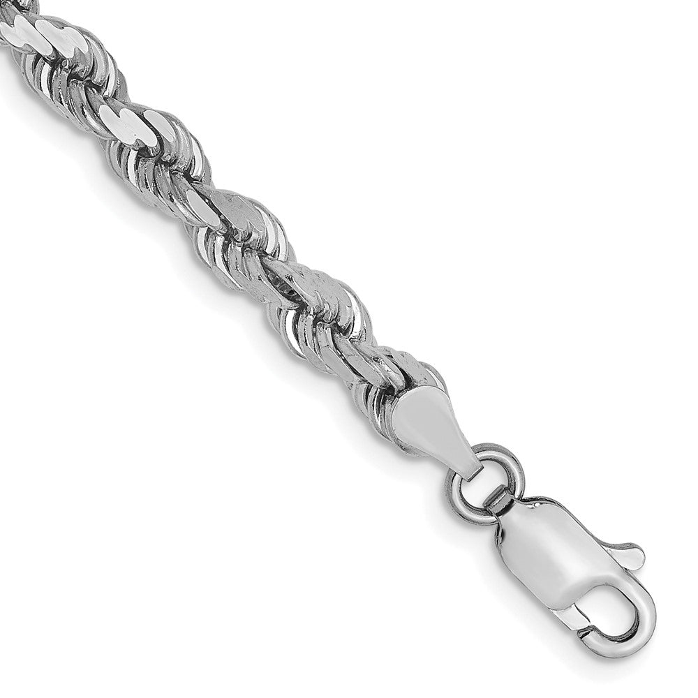 14K Weißgold 4mm Diamantiert Kordel Halskette