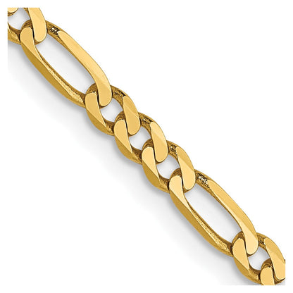 14K 2.75mm Flach Figaro Halskette