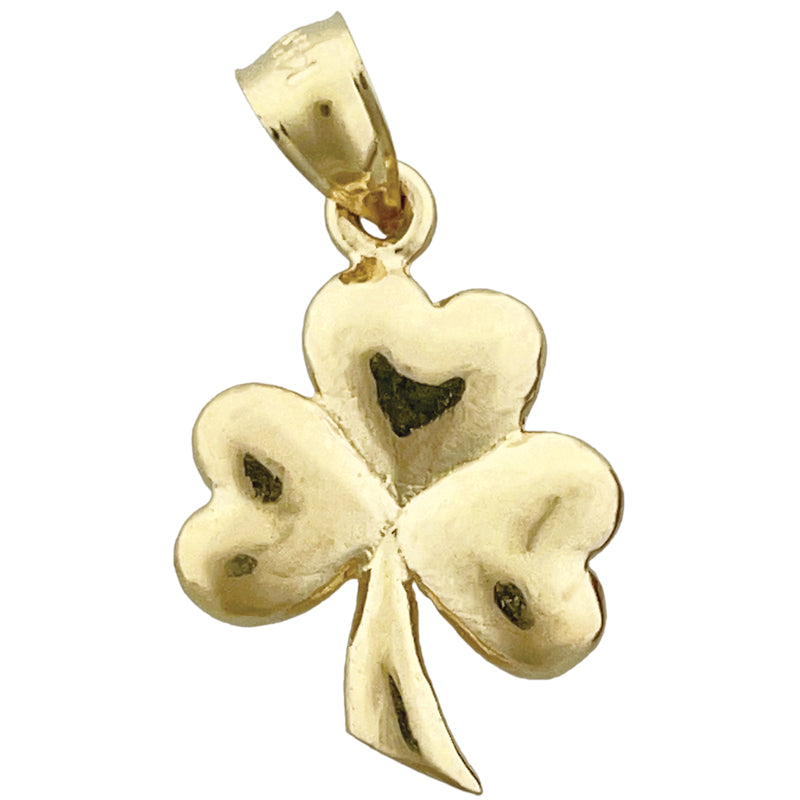 14K Gold 3D-Kleeblatt-Charm