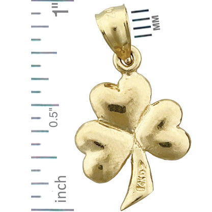 14K Gold 3D-Kleeblatt-Charm
