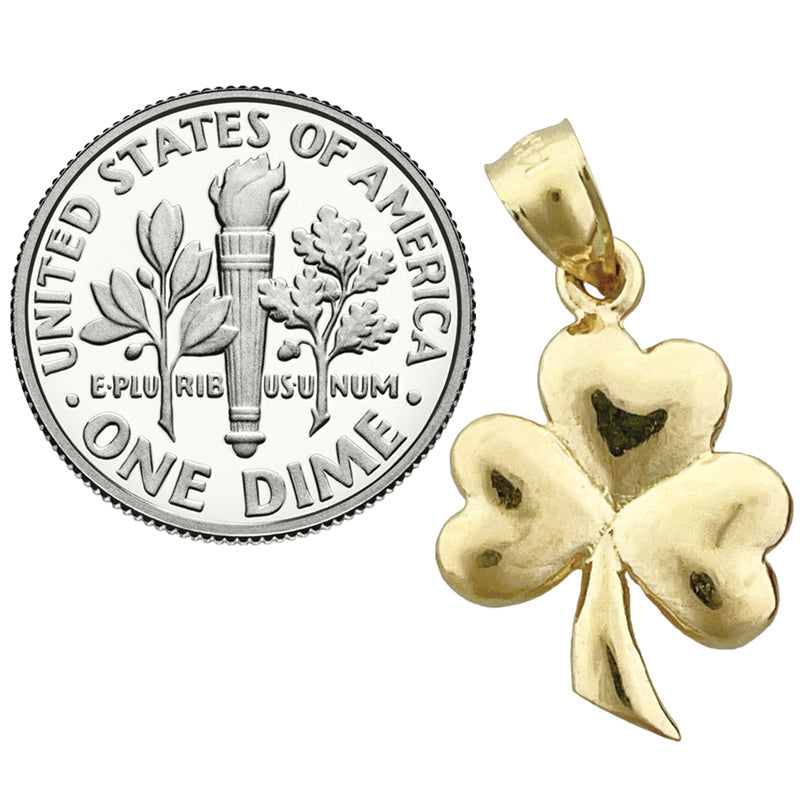 14K Gold 3D-Kleeblatt-Charm