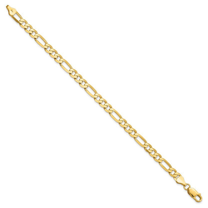 14K 6.00mm Flach Figaro Halskette