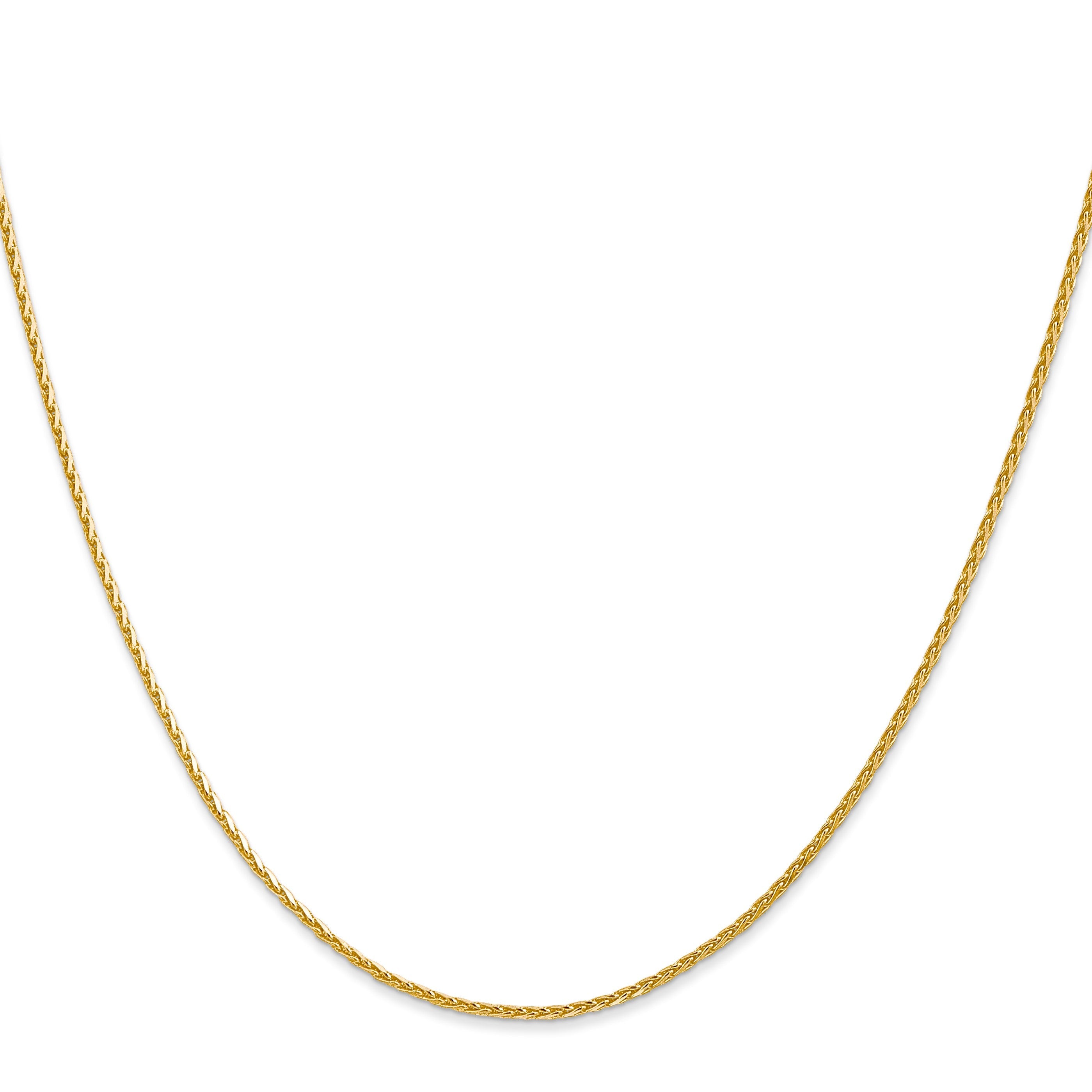 14K 1.3mm Diamantiert Weizen Halskette