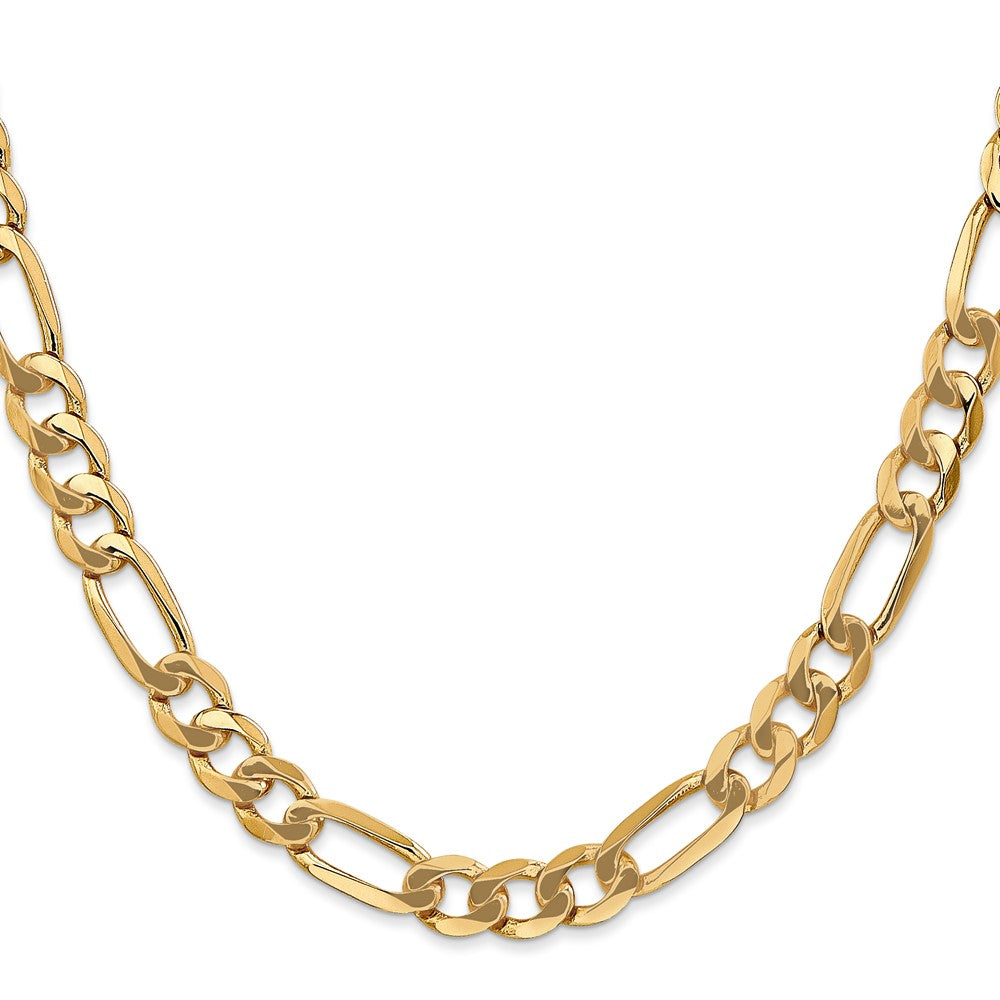 14K 7mm Flach Figaro Gliederarmband