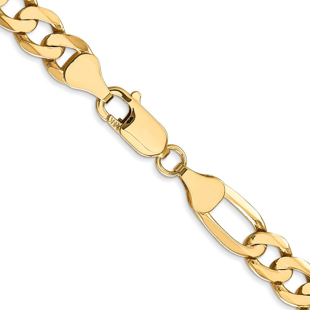 14K 7mm Flach Figaro Gliederarmband