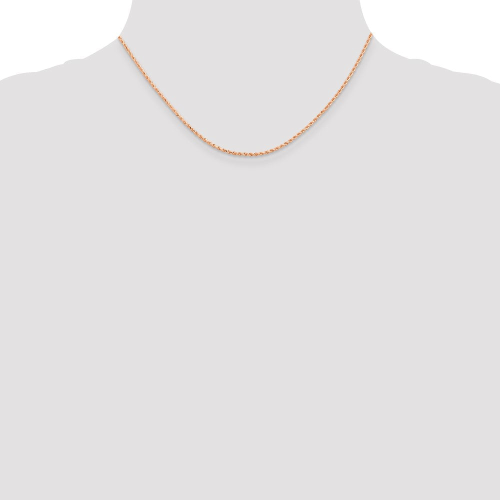 14K Roségold 1.5mm Diamantiert Kordel Halskette