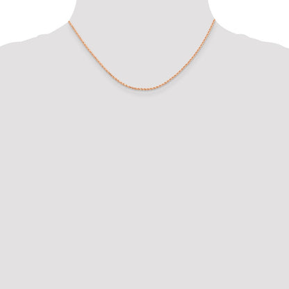 14K Roségold 1.5mm Diamantiert Kordel Halskette