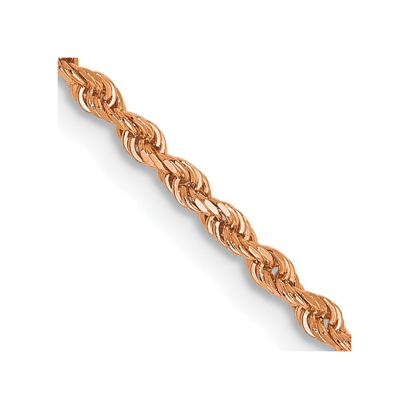 14K Roségold 1.5mm Diamantiert Kordel Halskette