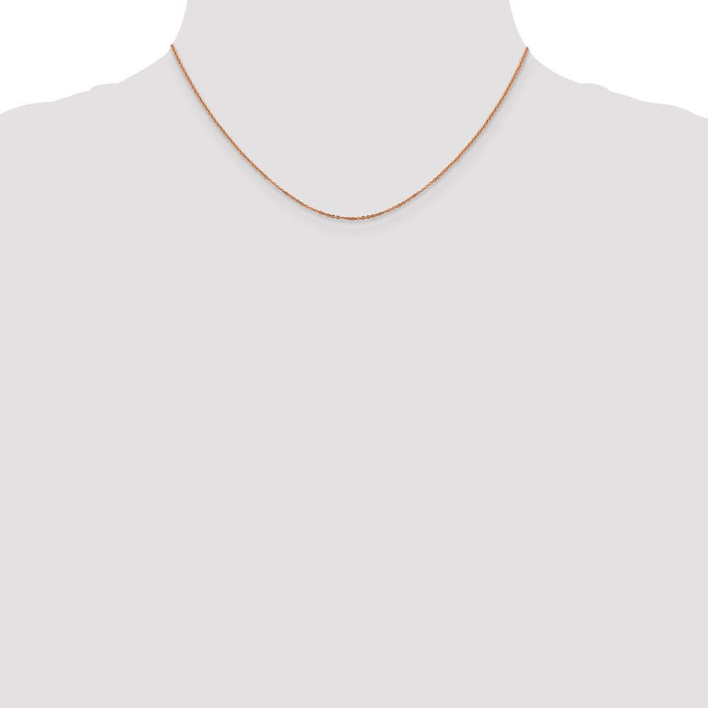14K Roségold 1.1mm Flach Ankerkette Halskette