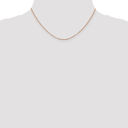 14K Roségold 1.1mm Flach Ankerkette Halskette
