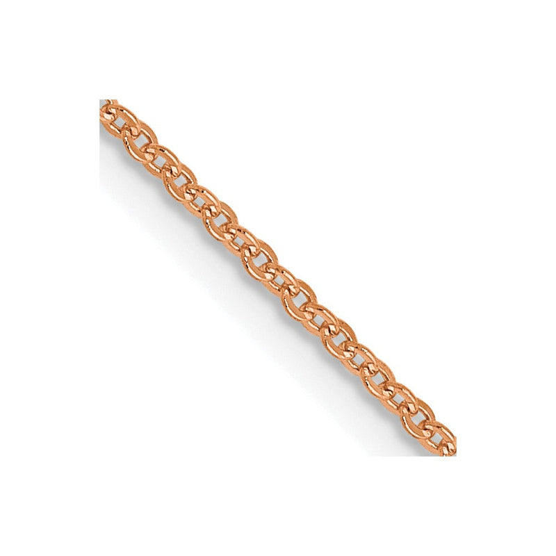 14K Roségold 1.1mm Flach Ankerkette Halskette